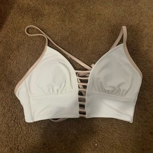 TARGET WHITE + ROSE GOLD TIE IN BACK BIKINI TOP